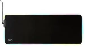onn Gaming Desk Pad with LED RGB Lighting, Black, 32 in onn Gaming Desk Pad with LED RGB Lighting, Black, 32 in