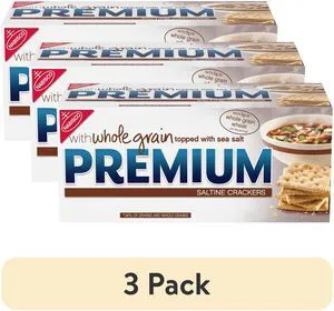 (3 pack) Premium Saltine Crackers, with Whole Grain Wheat, Lunch Snacks, 1.06 lb (3 pack) Premium Saltine Crackers, with Whole Grain Wheat, Lunch Snacks, 1.06 lb