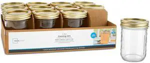Mainstays Wide Mouth 16 oz Pint Mason Canning Jars with Lids and Rings, 12-Pack Mainstays Wide Mouth 16 oz Pint Mason Canning Jars with Lids and Rings, 12-Pack