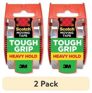 (2 pack) Scotch Tough Grip Moving Packaging Tape, Clear, 1.88 in x 925 in, 1 Roll (2 pack) Scotch Tough Grip Moving Packaging Tape, Clear, 1.88 in x 925 in, 1 Roll