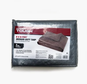 Hyper Tough Medium Duty Polyethylene Tarp, Weather Resistant, 6 ft x 8 ft Hyper Tough Medium Duty Polyethylene Tarp, Weather Resistant, 6 ft x 8 ft