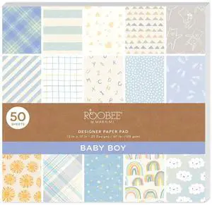 Roobee by Mara Mi Baby Boy Blue Scrapbook Paper Pad, 12"x12" 50 Sheets, 25 Designs Roobee by Mara Mi Baby Boy Blue Scrapbook Paper Pad, 12"x12" 50 Sheets, 25 Designs