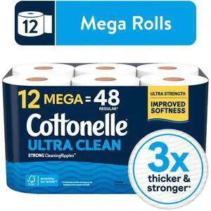 Cottonelle Ultra Clean Toilet Paper, 12 Mega Rolls Cottonelle Ultra Clean Toilet Paper, 12 Mega Rolls