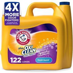 ARM & HAMMER Plus OxiClean with Odor Blasters Liquid Detergent, Fresh Burst, 158.6 fl oz, 122 Loads ARM & HAMMER Plus OxiClean with Odor Blasters Liquid Detergent, Fresh Burst, 158.6 fl oz, 122 Loads