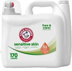 ARM & HAMMER Sensitive Skin Free & Clear Liquid Laundry Detergent Soap, 170 Loads, 170 fl oz ARM & HAMMER Sensitive Skin Free & Clear Liquid Laundry Detergent Soap, 170 Loads, 170 fl oz