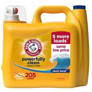 ARM & HAMMER Clean Burst Liquid Laundry Detergent, 205 fl oz, 205 Loads ARM & HAMMER Clean Burst Liquid Laundry Detergent, 205 fl oz, 205 Loads
