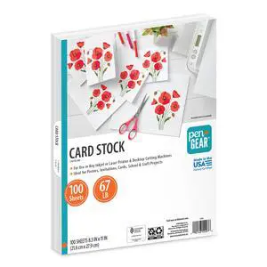 Pen+Gear White Card Stock 8.5" x 11" 67 lb 100 Sheets Pen+Gear White Card Stock 8.5" x 11" 67 lb 100 Sheets