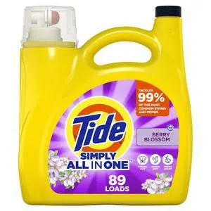 Tide Simply All-In-One Liquid Laundry Detergent, Berry Blossom Scent, 112 fl oz, 89 Loads Tide Simply All-In-One Liquid Laundry Detergent, Berry Blossom Scent, 112 fl oz, 89 Loads