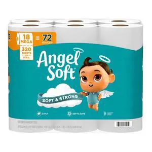 Soft and Strong Toilet Tissue, Angel Soft Toilet Paper, 18 Mega Rolls = 72 Regular Rolls Soft and Strong Toilet Tissue, Angel Soft Toilet Paper, 18 Mega Rolls = 72 Regular Rolls