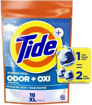 Tide Odor Defense + Oxi Laundry Detergent Pacs, Advanced Odor + Stain Fighter, Original Scent, 18 Count, laudry soap washing detergent pacs Tide Odor Defense + Oxi Laundry Detergent Pacs, Advanced Odor + Stain Fighter, Original Scent, 18 Count, laudry soap washing detergent pacs