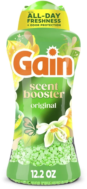 Gain In-Wash Laundry Scent Booster Beads, Long-Lasting Fresh Scent, All Day Freshness and Odor Protection, Original Scent, 12.2 oz (Packaging May Vary) Gain In-Wash Laundry Scent Booster Beads, Long-Lasting Fresh Scent, All Day Freshness and Odor Protection, Original Scent, 12.2 oz (Packaging May Vary)