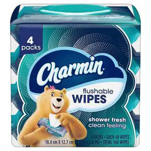 Charmin Flushable Wipes (4 Packs of 40) - 160 Total Wipes Charmin Flushable Wipes (4 Packs of 40) - 160 Total Wipes