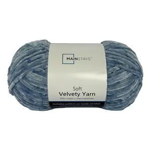 Mainstays Soft Velvety Yarn, 100% Polyester, Light Blue, 315 yd Mainstays Soft Velvety Yarn, 100% Polyester, Light Blue, 315 yd