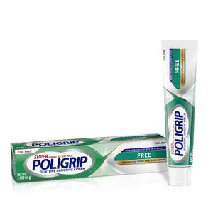 Poligrip Free Denture Adhesive Cream, 2.4 Oz, Strong All-Day Hold, Food Seal Poligrip Free Denture Adhesive Cream, 2.4 Oz, Strong All-Day Hold, Food Seal