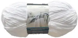 Mainstays Cozy Chenille Yarn, Bulky, 220 yd, Arctic White, 100% Polyester Mainstays Cozy Chenille Yarn, Bulky, 220 yd, Arctic White, 100% Polyester