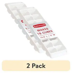 Rubbermaid Quick Release Ice Cube Tray, Plastic, White, Rectangular (2 Pack) Rubbermaid Quick Release Ice Cube Tray, Plastic, White, Rectangular (2 Pack)