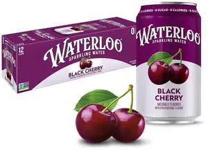 Waterloo Sparkling Water Black Cherry, 12 Fl Oz Cans (Pack of 12) Waterloo Sparkling Water Black Cherry, 12 Fl Oz Cans (Pack of 12)