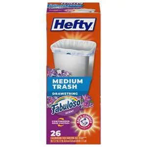Hefty 8-Gallon Medium White Trash Bags, Fabuloso Lavender Scent, 26 Count Hefty 8-Gallon Medium White Trash Bags, Fabuloso Lavender Scent, 26 Count