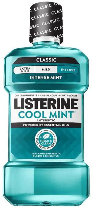 Listerine Cool Mint Intense Mint Antiseptic Mouthwash, 50.7 fl. oz/1.5 L Listerine Cool Mint Intense Mint Antiseptic Mouthwash, 50.7 fl. oz/1.5 L