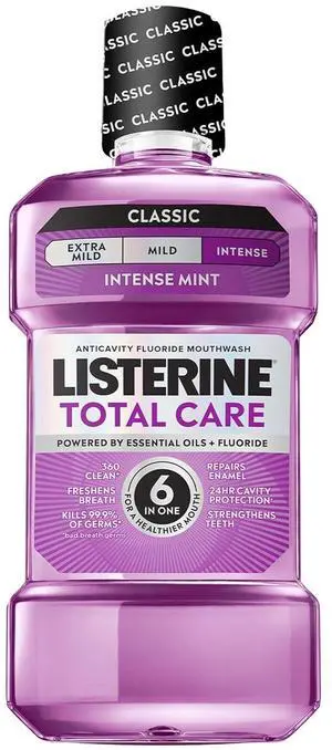 Listerine Total Care Intense Anticavity Fluoride Mouthwash Intense Mint 1 L Listerine Total Care Intense Anticavity Fluoride Mouthwash Intense Mint 1 L