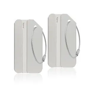 Ovener Aluminum Luggage Tags 2-Pack Silver Luggage Tag Holders for Travel Luggage Baggage Identifier Ovener Aluminum Luggage Tags 2-Pack Silver Luggage Tag Holders for Travel Luggage Baggage Identifier