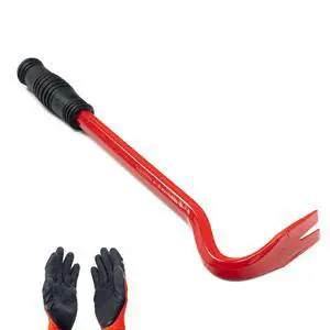Heavy Duty Small Angled Pry Bar Short Crow Bar Wrecking Bar with Handle Nail Puller Remover Red (1) Heavy Duty Small Angled Pry Bar Short Crow Bar Wrecking Bar with Handle Nail Puller Remover Red (1)