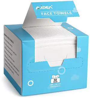 AIDEA 50 Count Disposable Face Towels, Face Cloths for Sensitive Skin AIDEA 50 Count Disposable Face Towels, Face Cloths for Sensitive Skin