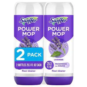 Swiffer Power Mop Refill Solution, Lavender Scent 50.6oz All Purpose Multi-Surface Floor Cleaner for Mopping Tile, Vinyl, Laminate, Wood in Home, Bathroom, Kitchen Swiffer Power Mop Refill Solution, Lavender Scent 50.6oz All Purpose Multi-Surface Floor Cleaner for Mopping Tile, Vinyl, Laminate, Wood in Home, Bathroom, Kitchen