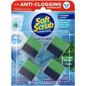 Soft Scrub Duo-Cubes In-Tank Toilet Cleaner, Alpine Fresh, 4Count Soft Scrub Duo-Cubes In-Tank Toilet Cleaner, Alpine Fresh, 4Count