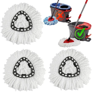 100% Microfiber Mop Head, 3 Pack Spin Mop Replacement Heads, Deep Cleaning 100% Microfiber Mop Head, 3 Pack Spin Mop Replacement Heads, Deep Cleaning