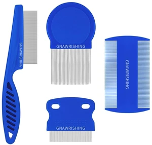4-Pack Stainless Steel Flea Comb for Dogs & Cats Pet Grooming Set 4-Pack Stainless Steel Flea Comb for Dogs & Cats Pet Grooming Set