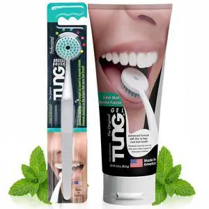 Tung Tongue Cleaning Kit with Brush and Gel for Fresh Breath, USA Made Tung Tongue Cleaning Kit with Brush and Gel for Fresh Breath, USA Made