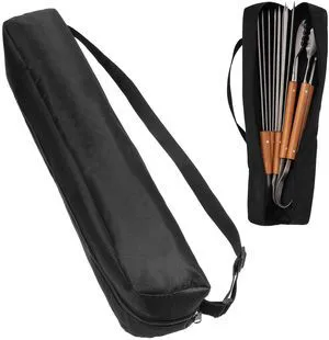 Larrel Grill Utensil Storage Bag, 22.44x3.94in/57x10cm, Black, Portable with Handle for Camping Hiking BBQ Larrel Grill Utensil Storage Bag, 22.44x3.94in/57x10cm, Black, Portable with Handle for Camping Hiking BBQ