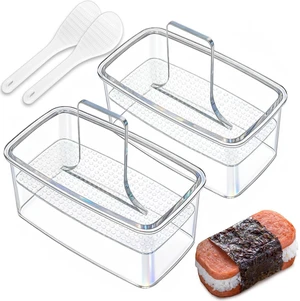 2PCS Clear Non-Stick BPA-Free Musubi Press Mold Onigiri Sushi Maker with 2 Rice Ladles 2PCS Clear Non-Stick BPA-Free Musubi Press Mold Onigiri Sushi Maker with 2 Rice Ladles