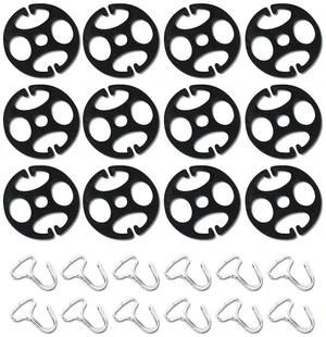 24Pcs Car Seat Cover Plum Plate Metal Hooks and Plastic Chucks Set: 12 Metal Hooks with Locking Clip, Plastic Card, and Fixed Fastener Buckle + 12 Plastic Chucks, Black 24Pcs Car Seat Cover Plum Plate Metal Hooks and Plastic Chucks Set: 12 Metal Hooks with Locking Clip, Plastic Card, and Fixed Fastener Buckle + 12 Plastic Chucks, Black