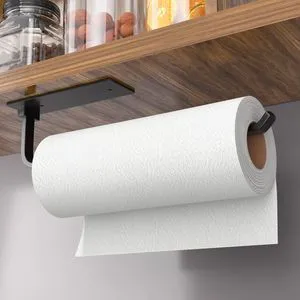 Under Cabinet Paper Towel Holder, Self-Adhesive or Drilling, Matte Black Under Cabinet Paper Towel Holder, Self-Adhesive or Drilling, Matte Black