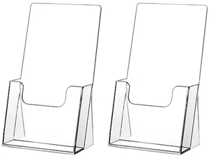 Zavekia Acrylic Brochure Holder 2-Pack Countertop Literature Holder Plastic Flyer Display Stand for Magazine Zavekia Acrylic Brochure Holder 2-Pack Countertop Literature Holder Plastic Flyer Display Stand for Magazine