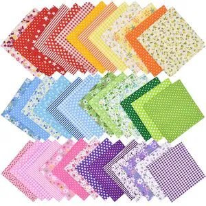 42Pcs 10"x10" Quilting Cotton Fabric Squares Pre-Cut Multi-Color Printed Floral for DIY Sewing Scrapbooking Patchwork (Red/Pink/Yellow/Green/Blue/Purple) 42Pcs 10"x10" Quilting Cotton Fabric Squares Pre-Cut Multi-Color Printed Floral for DIY Sewing Scrapbooking Patchwork (Red/Pink/Yellow/Green/Blue/Purple)