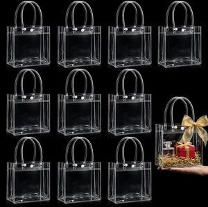 MAQIHAN Clear Gift Bags with Handles for Party Favor Candy Bags MAQIHAN Clear Gift Bags with Handles for Party Favor Candy Bags