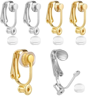 6 Pieces Clip-on Earring Converter and 6 Pieces Silicone Earring Pads Convert Pierced Earrings to Clip-on Components Findings with Post Silver Gold 6 Pieces Clip-on Earring Converter and 6 Pieces Silicone Earring Pads Convert Pierced Earrings to Clip-on Components Findings with Post Silver Gold