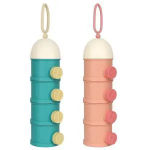 Accmor 4-Layer Stackable Formula Dispenser on the Go, Non-Spill Portable Milk Powder Baby & Kids Snack Container, Green Pink Accmor 4-Layer Stackable Formula Dispenser on the Go, Non-Spill Portable Milk Powder Baby & Kids Snack Container, Green Pink