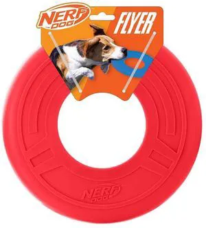 Nerf Dog Atomic Flyer 10 Inch Rubber Flying Disc Dog Toy for Medium and Large Dogs, Red Nerf Dog Atomic Flyer 10 Inch Rubber Flying Disc Dog Toy for Medium and Large Dogs, Red
