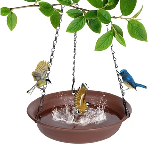 VUWEZ Hanging Bird Bath & Bird Feeder for Outside, Bird Water Wild Feeders Tray Bowl Accessories, Small Large Birdbaths Bowls for Garden Balcony Decoration VUWEZ Hanging Bird Bath & Bird Feeder for Outside, Bird Water Wild Feeders Tray Bowl Accessories, Small Large Birdbaths Bowls for Garden Balcony Decoration