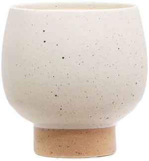 Mainstays 5.5in Cream Speckle Ceramic Indoor Planter with Tan Base Mainstays 5.5in Cream Speckle Ceramic Indoor Planter with Tan Base