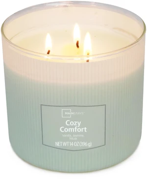 Mainstays 3-Wick 14 oz Cozy Comfort Textured Wrapped Scented Candle Mainstays 3-Wick 14 oz Cozy Comfort Textured Wrapped Scented Candle