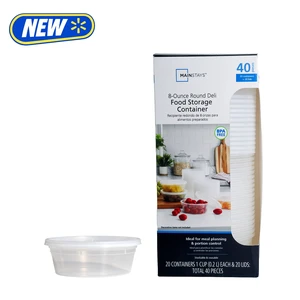 Mainstays 40-Piece 8oz Plastic Deli Container Set, 20 Containers and 20 Lids Mainstays 40-Piece 8oz Plastic Deli Container Set, 20 Containers and 20 Lids