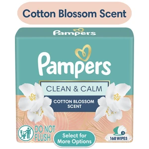 Pampers Clean & Calm Wipes, Cotton Blossom Scent, 168 Wipes Total (3 Pop-Top Packs) Pampers Clean & Calm Wipes, Cotton Blossom Scent, 168 Wipes Total (3 Pop-Top Packs)