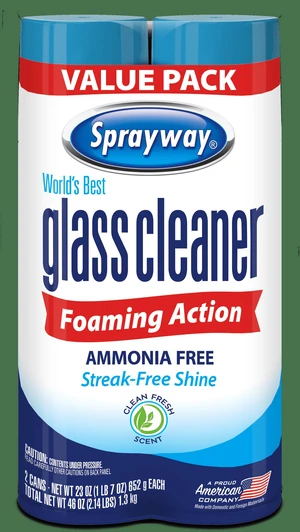 Sprayway Glass Cleaner Foaming Aerosol Spray Ammonia-Free Streak-Free Shine, 19 oz, 2-Pack Sprayway Glass Cleaner Foaming Aerosol Spray Ammonia-Free Streak-Free Shine, 19 oz, 2-Pack