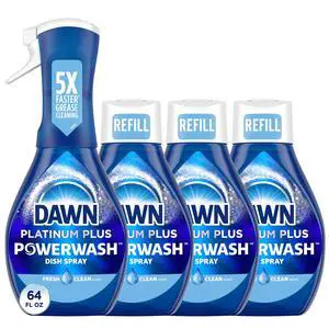 Dawn Powerwash Spray, Dish Soap, Dishwashing Liquid, Fresh, 1 Starter Kit + 3 Refills, 64 Fl Oz Dawn Powerwash Spray, Dish Soap, Dishwashing Liquid, Fresh, 1 Starter Kit + 3 Refills, 64 Fl Oz