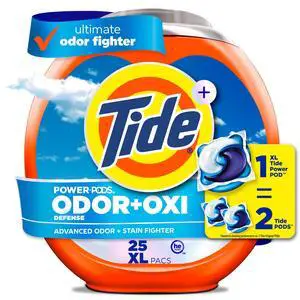 Tide Power PODS Laundry Detergent Soap Pacs with Odor Defense + Oxi, Original Scent, 25 Count Tide Power PODS Laundry Detergent Soap Pacs with Odor Defense + Oxi, Original Scent, 25 Count